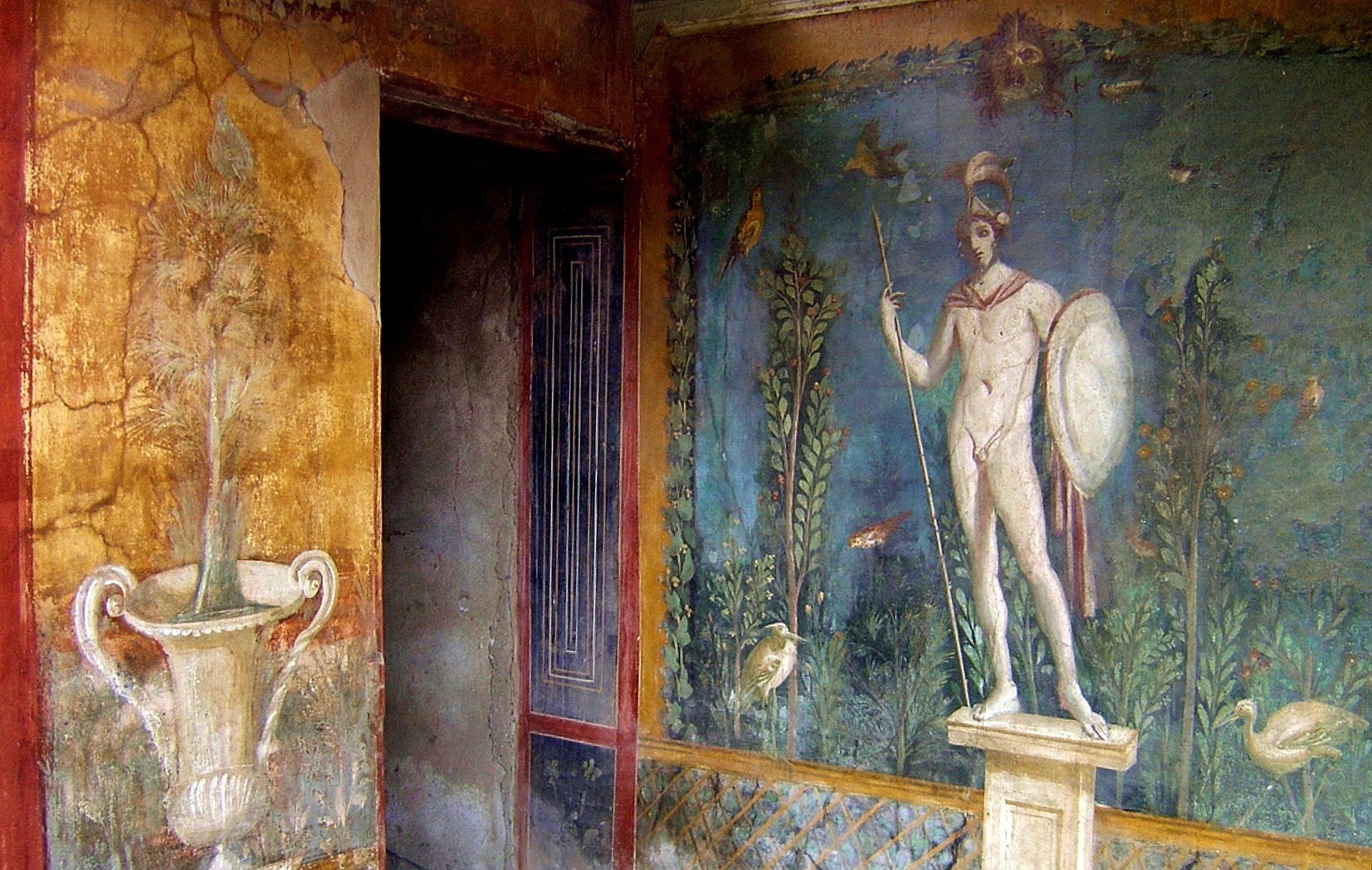 Pompeii Ruins: remains of murals