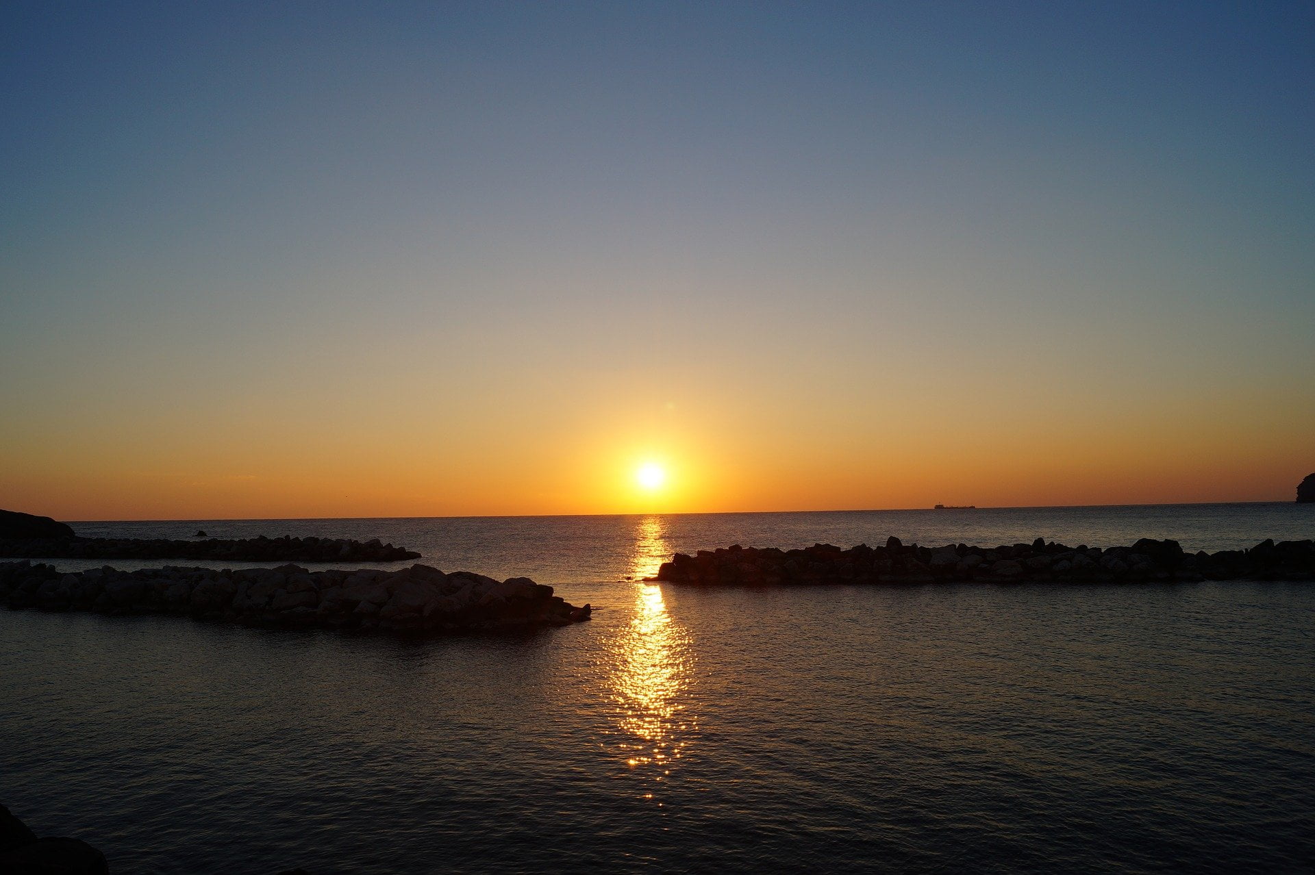 Ischia sea view at sunset