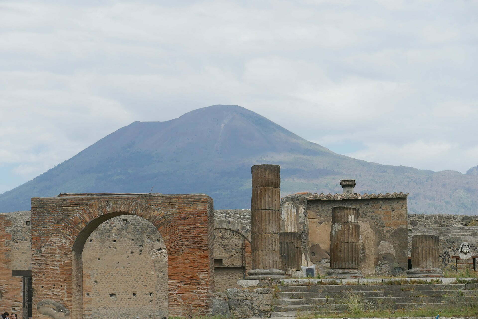 Mount Vesuvius view from Pompeii ruins