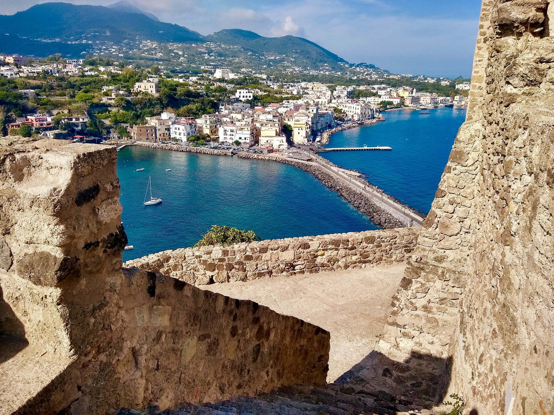 Ischia view of the island from Aragonese Castle